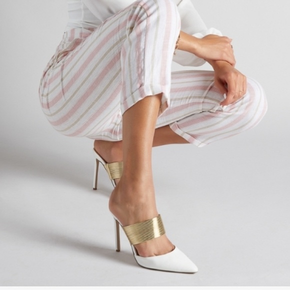 Stiletto Mule in white and gold - Picture 3 of 3